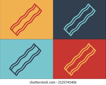 Bacon Pork Logo Template, Simple Flat Icon of meat,food,bacon