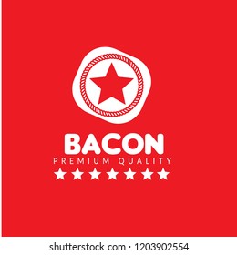 Bacon premium quality badge. vintage label.designed for butchery