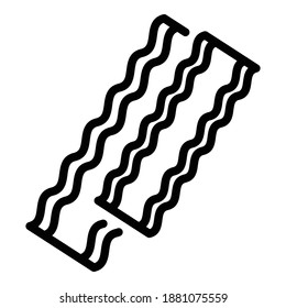 Bacon raw icon. Outline bacon raw vector icon for web design isolated on white background