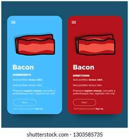 Bacon Recipe App Interface Design
