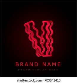 Bacon red chromium metallic logo