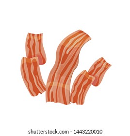 bacon roasted pieces vector illustration