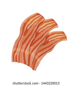 bacon roasted pieces vector illustration