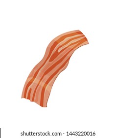 bacon roasted pieces vector illustration