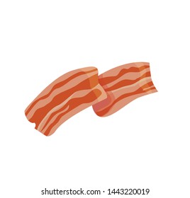 bacon roasted pieces vector illustration