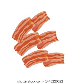 bacon roasted pieces vector illustration