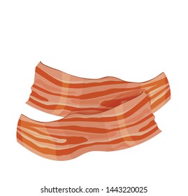 bacon roasted pieces vector illustration