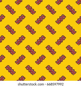 bacon seamless doodle pattern