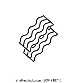 Bacon simple line vector icon.