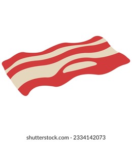 Bacon single 1 cute on a white background, vector illustration.