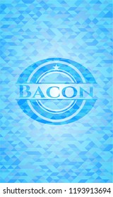 Bacon sky blue emblem with mosaic ecological style background