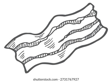 Speck-Scheiben-Doodle. Ziehung von rohem Schweinefleisch