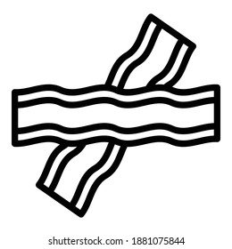 Bacon slice icon. Outline bacon slice vector icon for web design isolated on white background