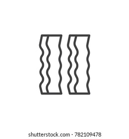 Bacon slice line icon, outline vector sign, linear style pictogram isolated on white. Symbol, logo illustration. Editable stroke