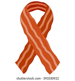 Bacon slice ribbon. Vector illustration