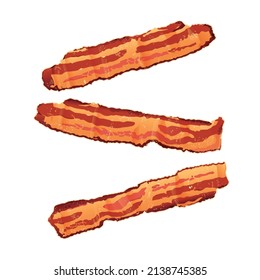  bacon slices flat vector illustration