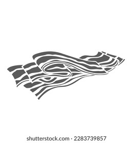 Bacon slices glyph icon vector illustration. Stamp of prosciutto pile for cooking sandwich, smoked or raw meaty pork pieces with strips of protein and fat, sliced meat of pig, bacon butchery product