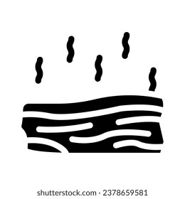 bacon smoked glyph icon vector. bacon smoked sign. isolated symbol illustration