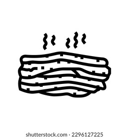 bacon smoked line icon vector. bacon smoked sign. isolated contour symbol black illustration