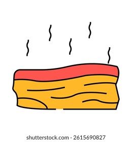 bacon smoked line icon vector. bacon smoked sign. isolated symbol illustration
