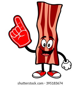 Bacon Strip with a Foam Finger