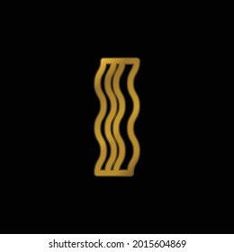 Bacon Strip gold plated metalic icon or logo vector