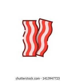 Bacon stripe color outline icon