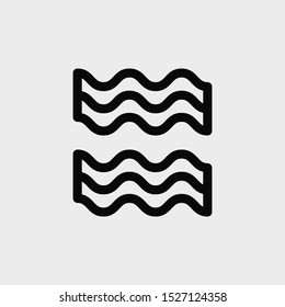 Bacon stripe icon. New trendy meat vector illustration symbol.