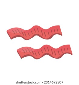 Bacon-Streifen auf weißem Hintergrund
