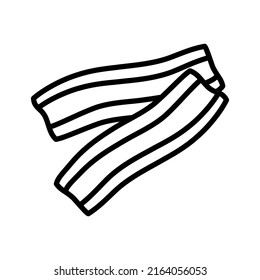 Bacon strips outline icon. Bacon slice isolated on white background. Vector illustration