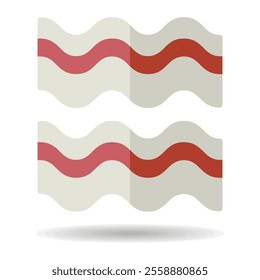 Bacon Strips vector icon food meat. Barbecue and bbq grill sign. Graph symbol for cooking web site and apps design, logo, app, UI