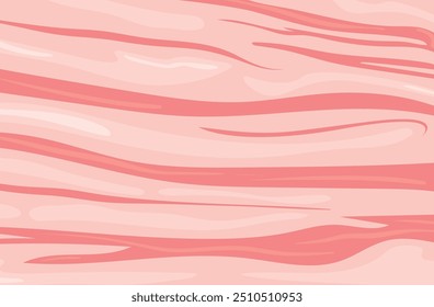 Textura de bacon. Carne gorda de porco crua de desenho animado. Ilustração vetorial