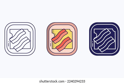 Bacon toast illustration vector icon