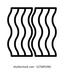 Bacon vector, Barbecue related line design editable stroke icon