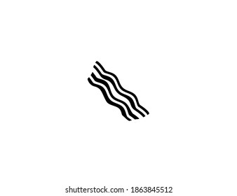 Bacon vector icon. Isolated bacon illustration