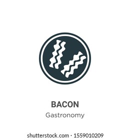 Bacon vector icon on white background. Flat vector bacon icon symbol sign from modern gastronomy collection for mobile concept and web apps design.