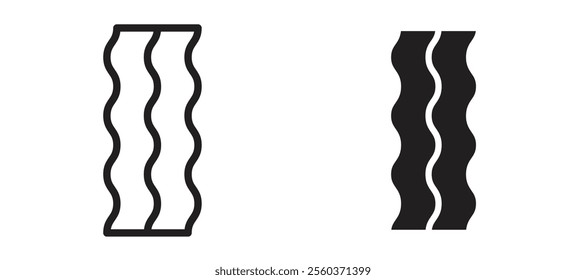 Bacon vector icon set in black color.