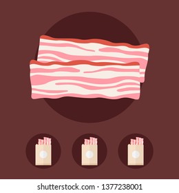 Bacon vector illustration for butchery or menu