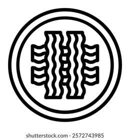 Bacon Vector Line Icon Design