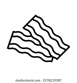 Bacon Vector Line Icon Design