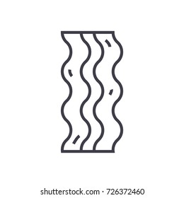bacon vector line icon, sign, illustration on background, editable strokes