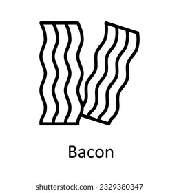 Ilustración de diseño de iconos del contorno del vector del tocino. Símbolo de comida y bebida sobre fondo blanco archivo EPS 10 