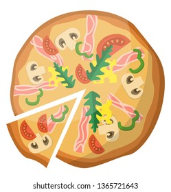Vector de ilustraciones de bacterias y hortalizas sobre fondo blanco