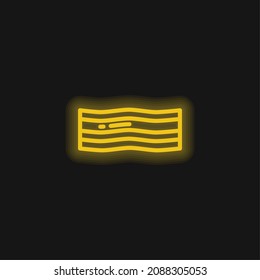 Bacon yellow glowing neon icon