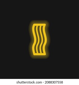Bacon Yellow Glowing Neon Icon