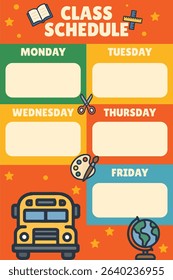BACT TO SCHOOL SCHEDULE TEMPLATE