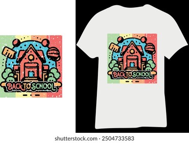 Bact to School T-Shirt Design with White T-Shirt