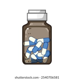 bacteria antibiotic pills cartoon. infection resistance, treatment prescription, healthcare penicillin bacteria antibiotic pills sign. isolated symbol vector illustration