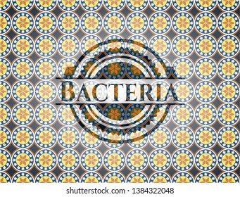 Bacteria arabic emblem background. Arabesque decoration.