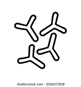 Bacteria bifidobacterium black line Vektorsymbol